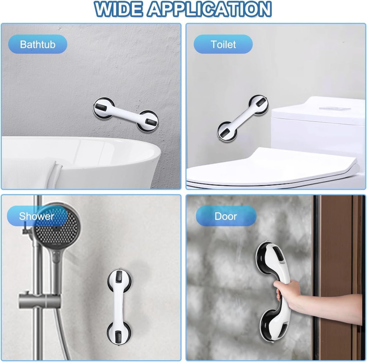 MCDEX Plastic Grab Bars for Bathtub and Shower, 2 Pack 12 Inch Strong NEW