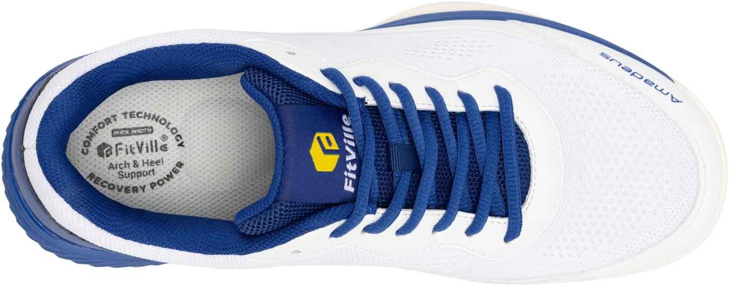 FitVille Breathable Tennis Shoes Cushioned Amadeus V2 Mens WIDE FIT US 9.5 NEW