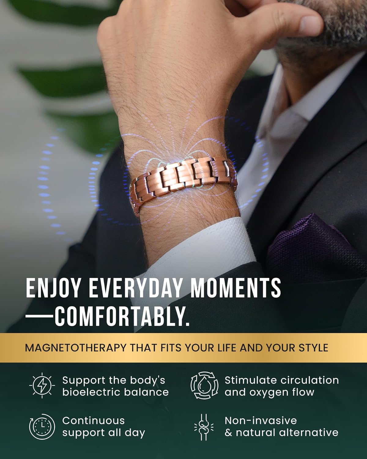 MagnetRX Magnetic Copper Bracelet for Force 5X EllipseMAX Therapy, 9.0 DEMO