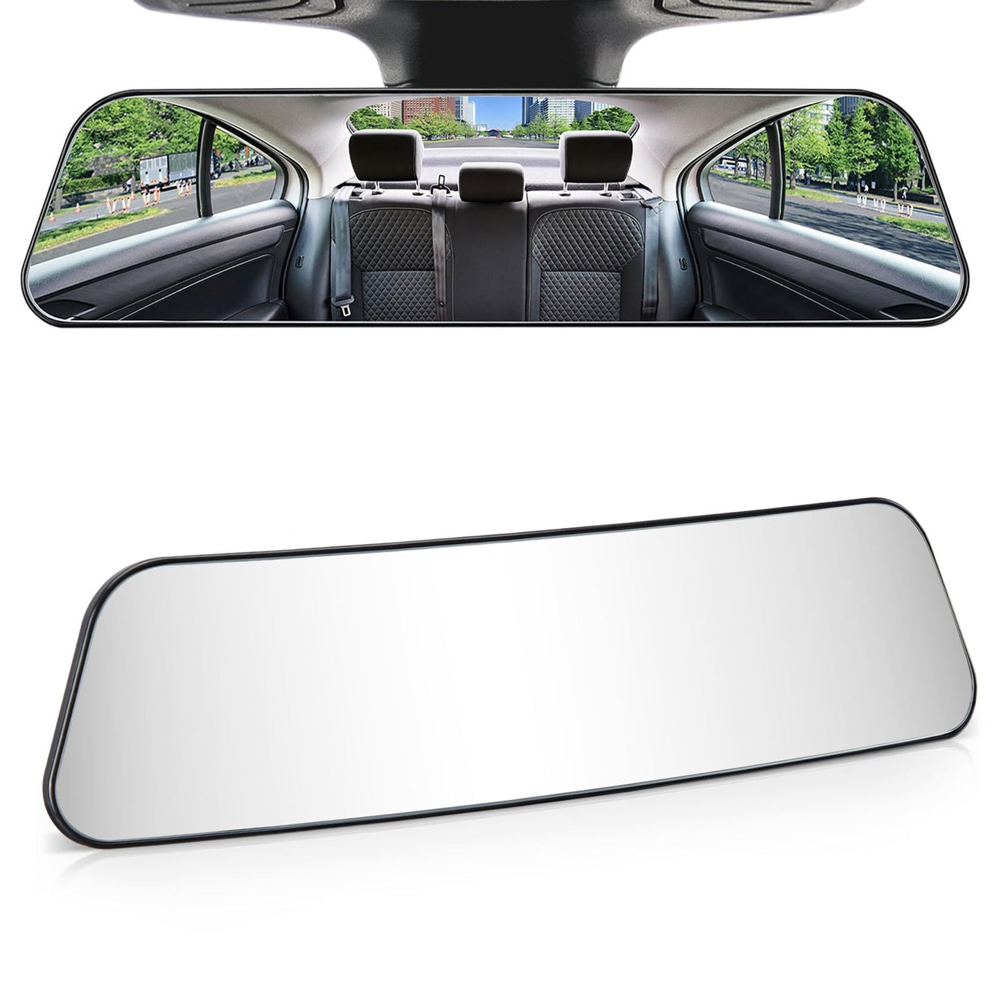 JOYTUTUS 12 Inch Panoramic Interior Rearview Mirror Clip-on Convex Wide NEW