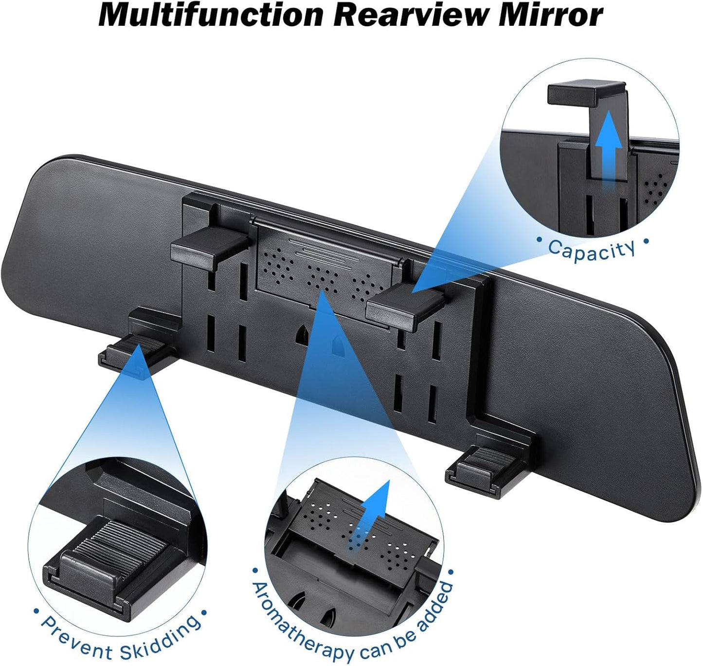JOYTUTUS 12 Inch Panoramic Interior Rearview Mirror Clip-on Convex Wide NEW