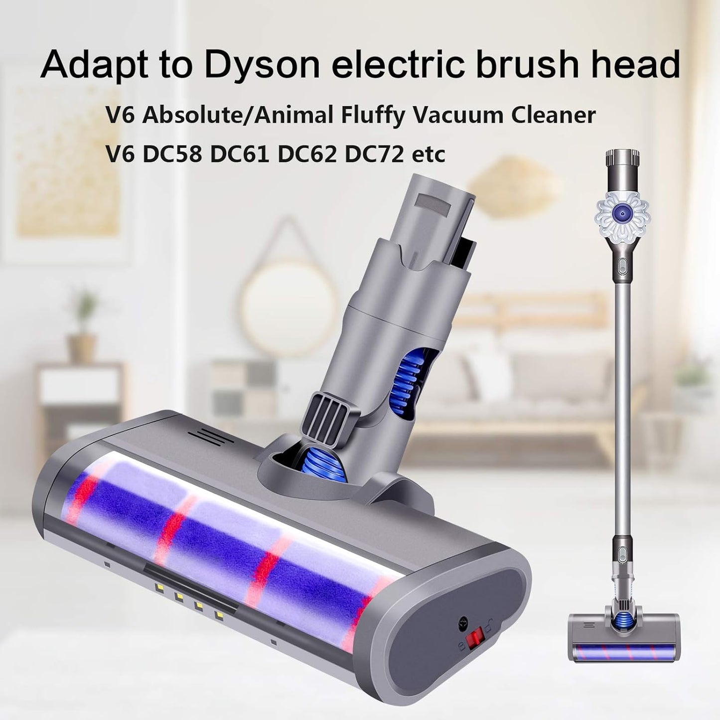 TREE.NB Soft Replacement Parts Roller Motorized Head for Dyson V6 DC58 DC61 NEW