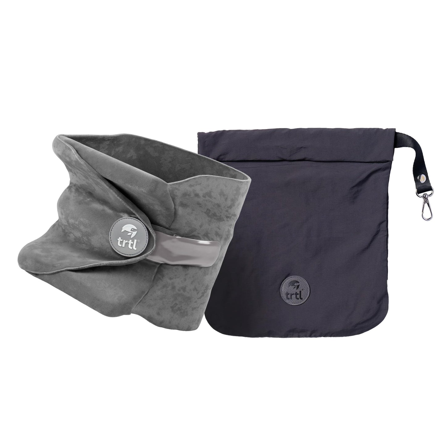trtl Grey Soft Neck Support Travel Pillow for Long Flights, Adult Size NEW