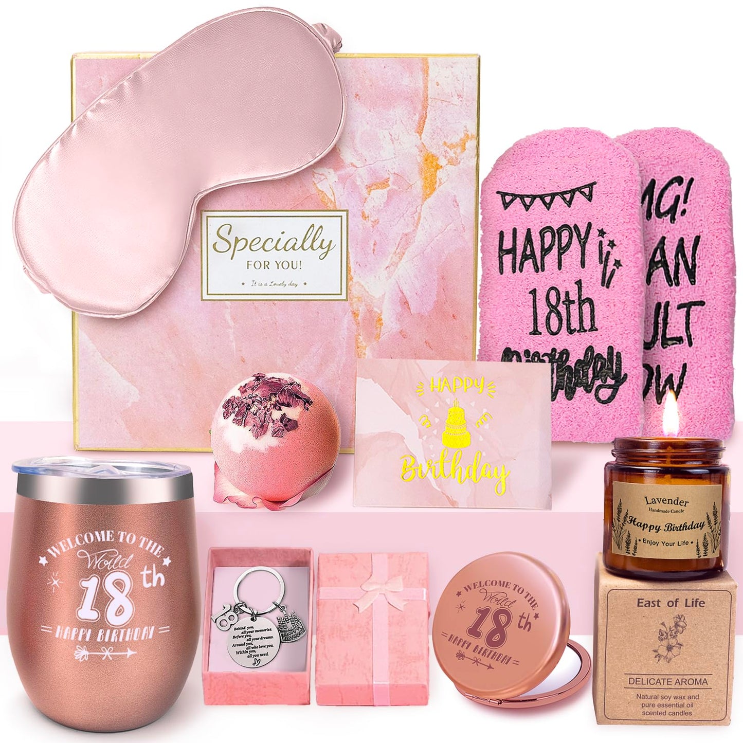 LEEGOHI 18th Birthday Bath Bombs Gift Set - Pamper Basket for Her, Relaxing NEW