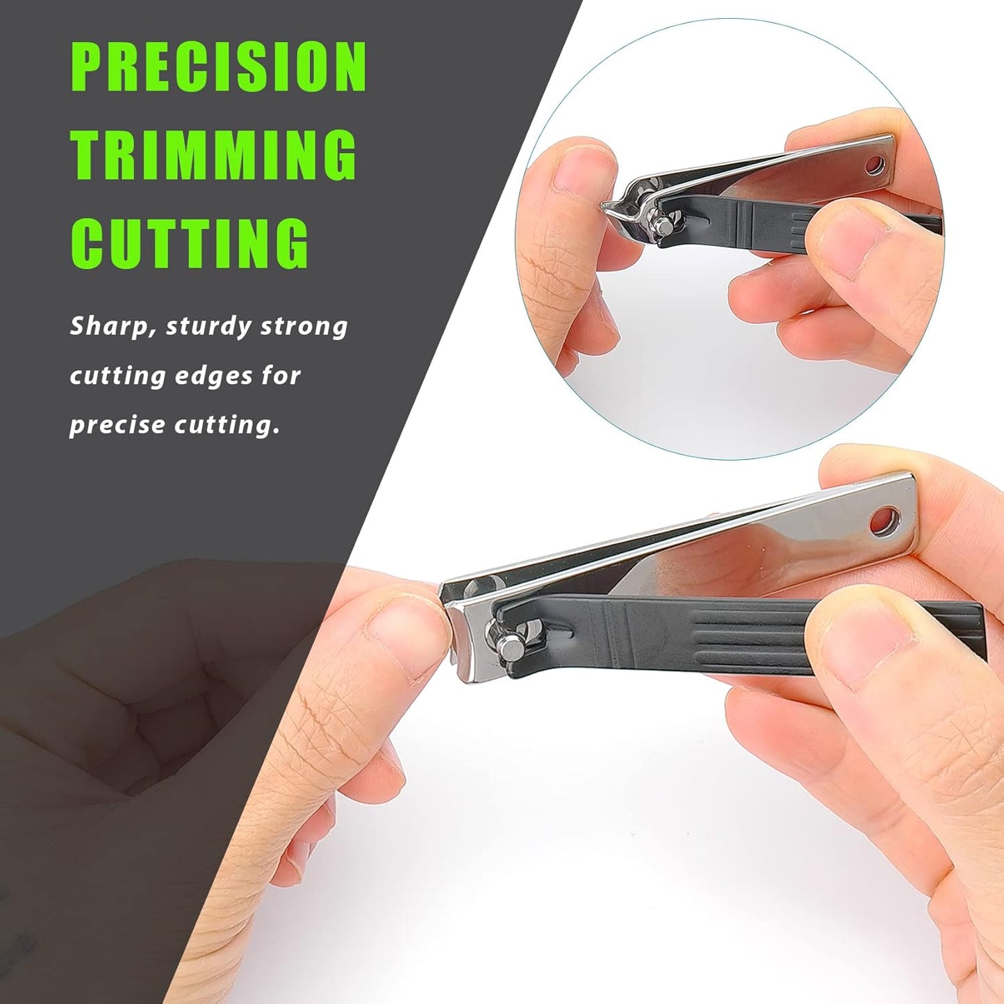 LePinko Nail Cuticle Trimming Tool Set Stainless Steel Curved Clippers Black NEW