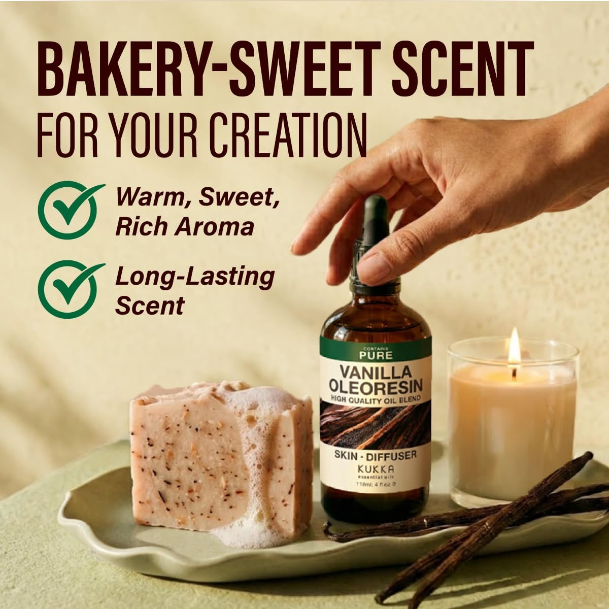 KUKKA Vanilla Essential Oil for Diffuser and Skin Care 118ml Oleoresin NEW