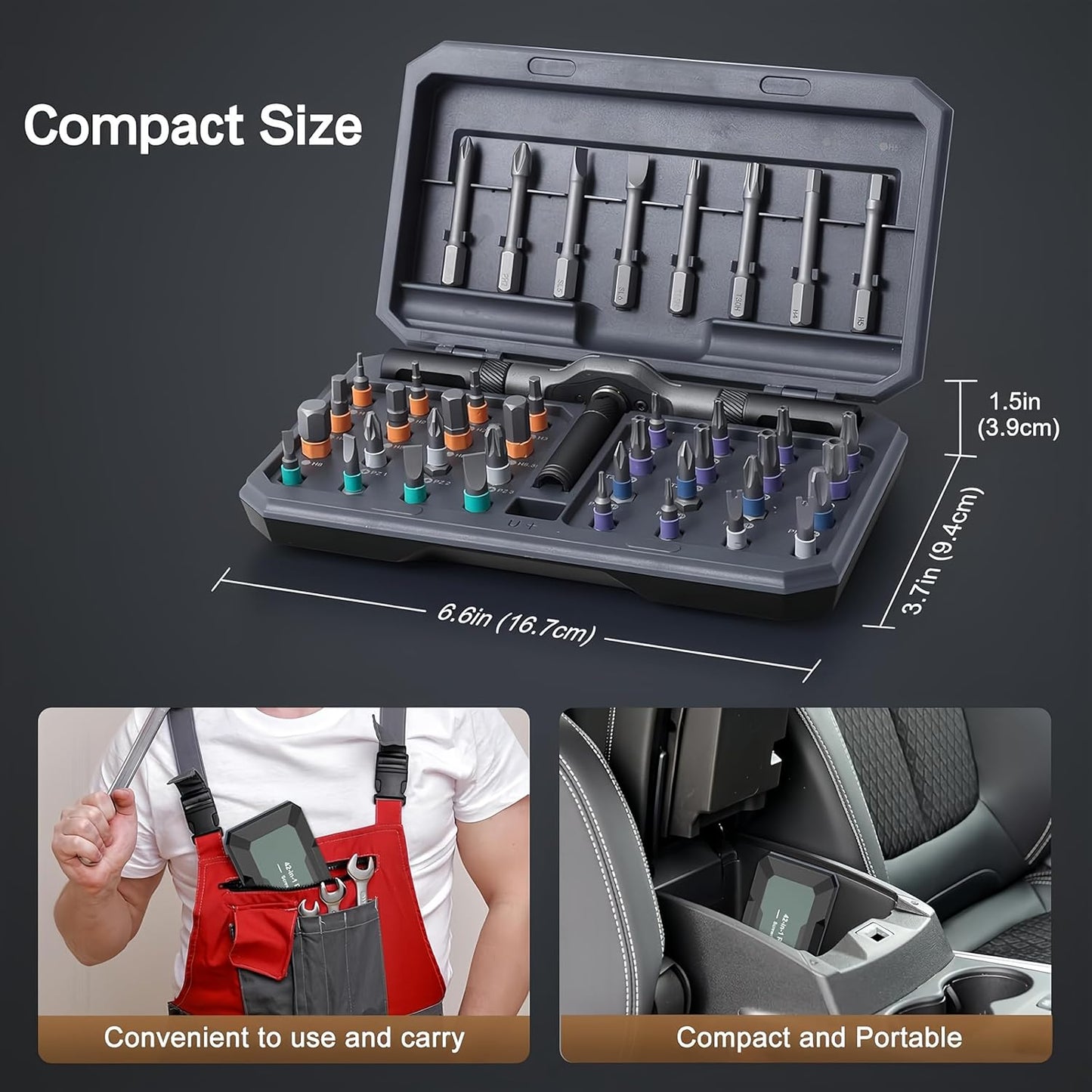 Codall 42-in-1 Magnetic Screwdriver Set - Portable Furniture Repair Kit NEW