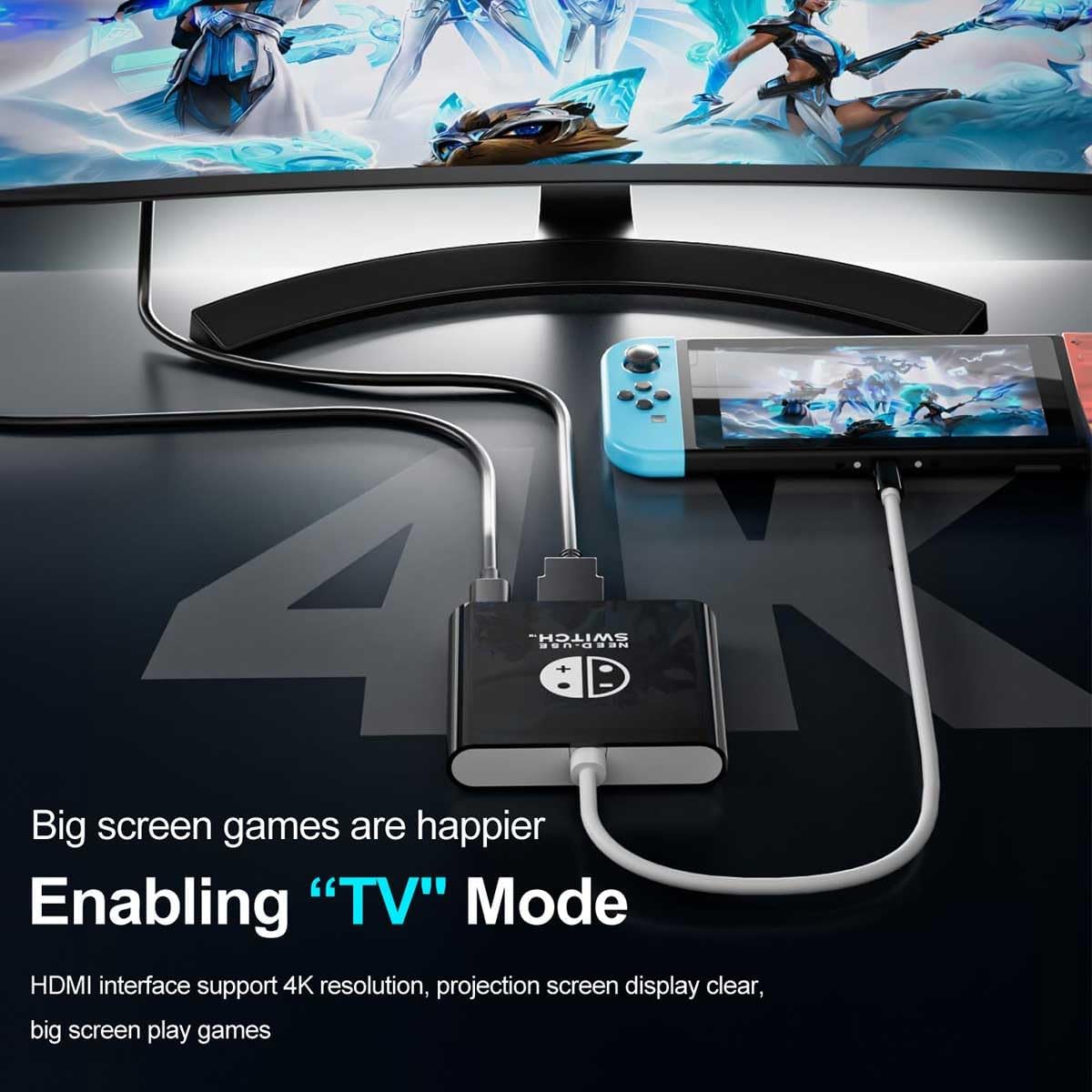 T Tersely Accessory Kits Black Docking Station for Nintendo Switch OLED NEW