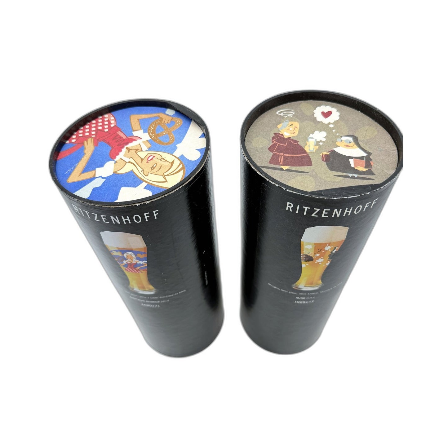 Ritzenhoff Illustrated Standard Beer Glass 2 Piece Unique Glassware Boxed