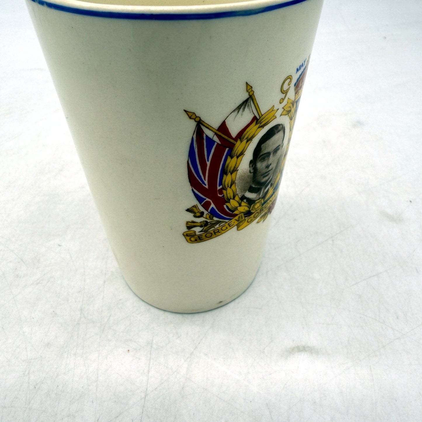 Antique J & G Meakin England 1937 Commemorative Coronation Ceramic Cup