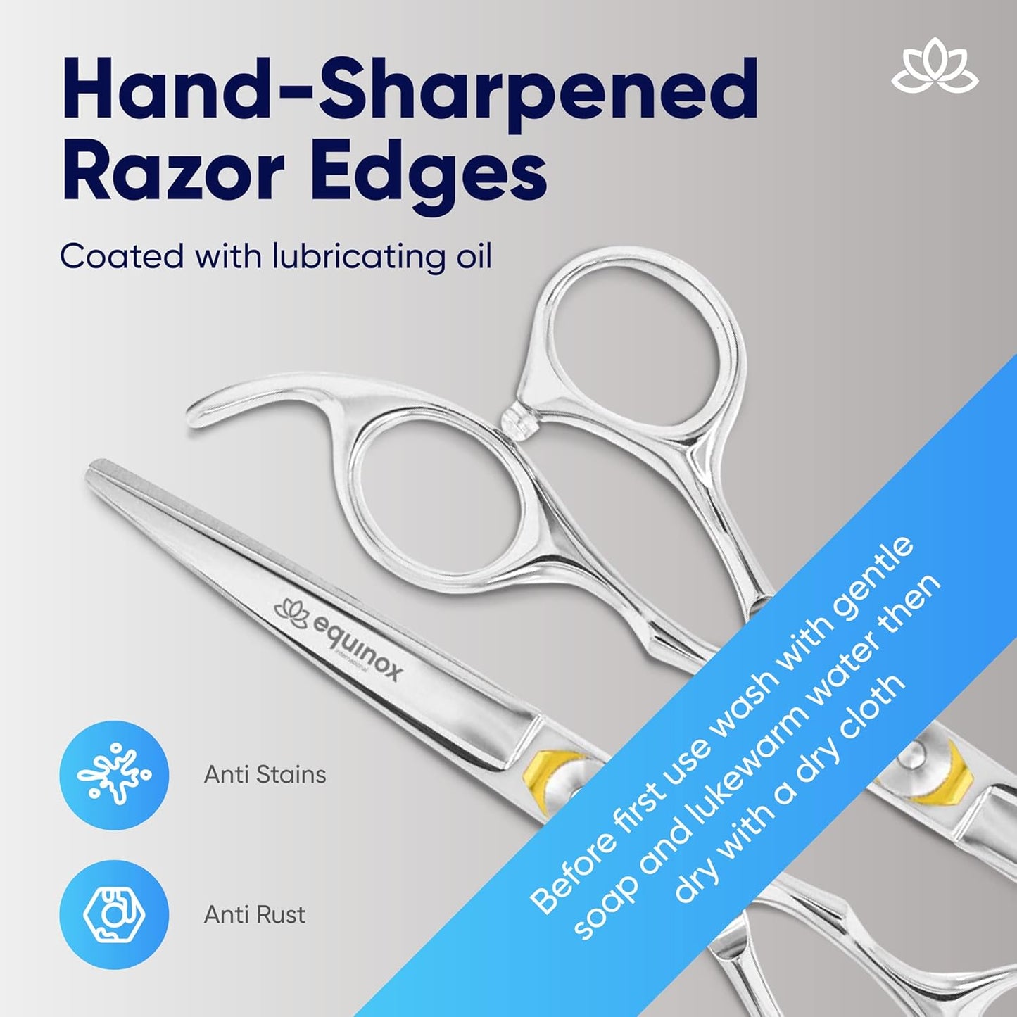 Equinox International Hair Cutting Barber Scissors Razor Edge Series Silver NEW