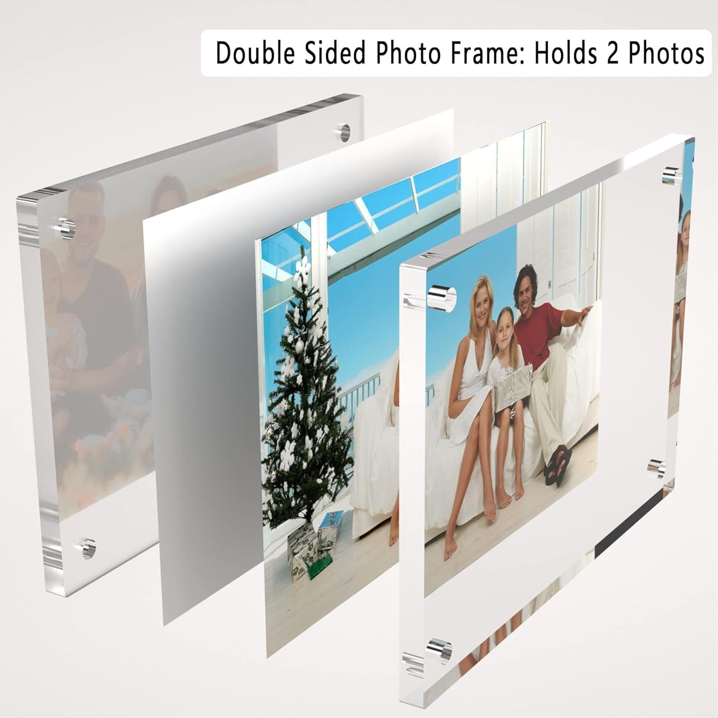 Emapoy 4x6 Double-Sided Transparent Acrylic Magnetic Picture Frames NEW