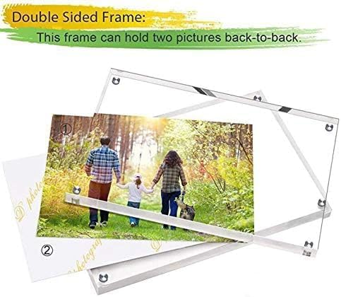 Emapoy 4x6 Double-Sided Transparent Acrylic Magnetic Picture Frames NEW