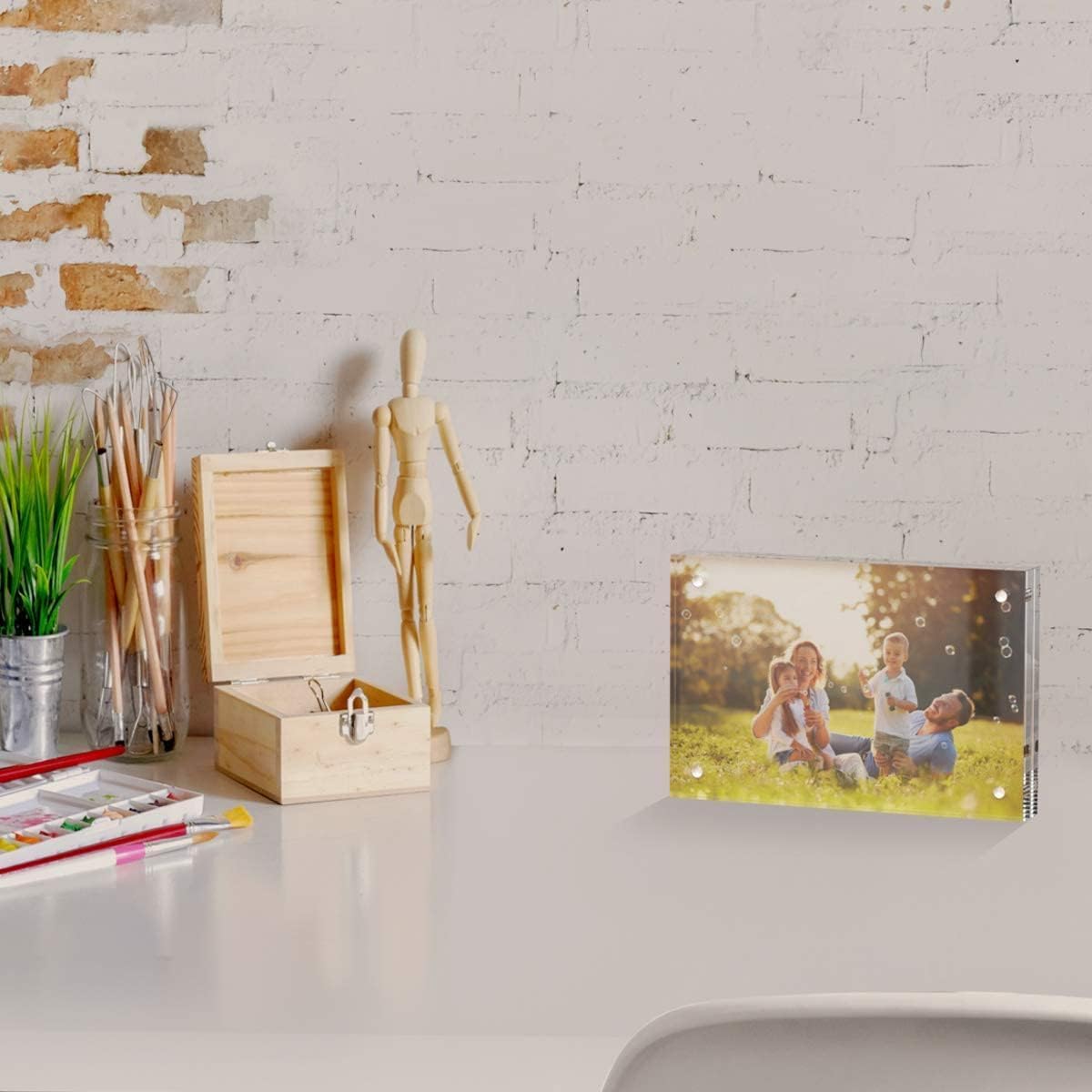 Emapoy 4x6 Double-Sided Transparent Acrylic Magnetic Picture Frames NEW