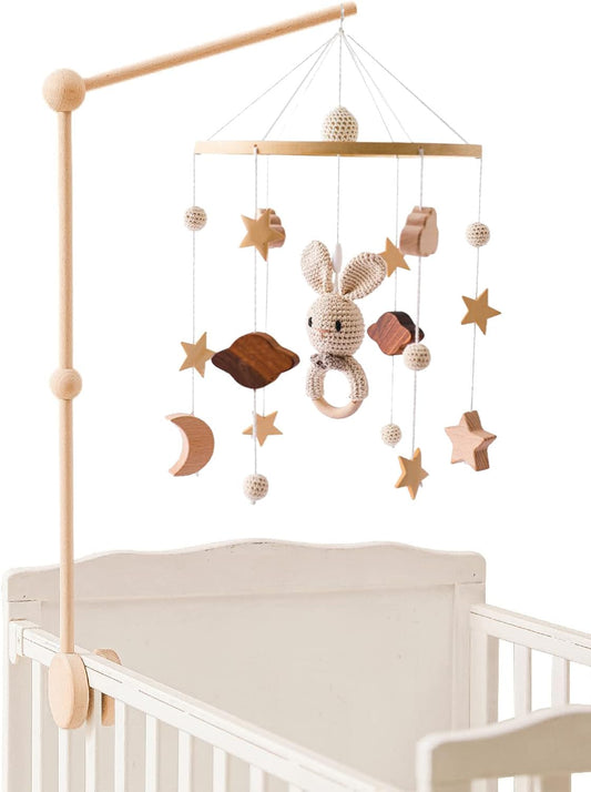 JANTONOR Wooden Arm DIY Baby Mobile Holder for Crib Mobiles, Beechwood NEW