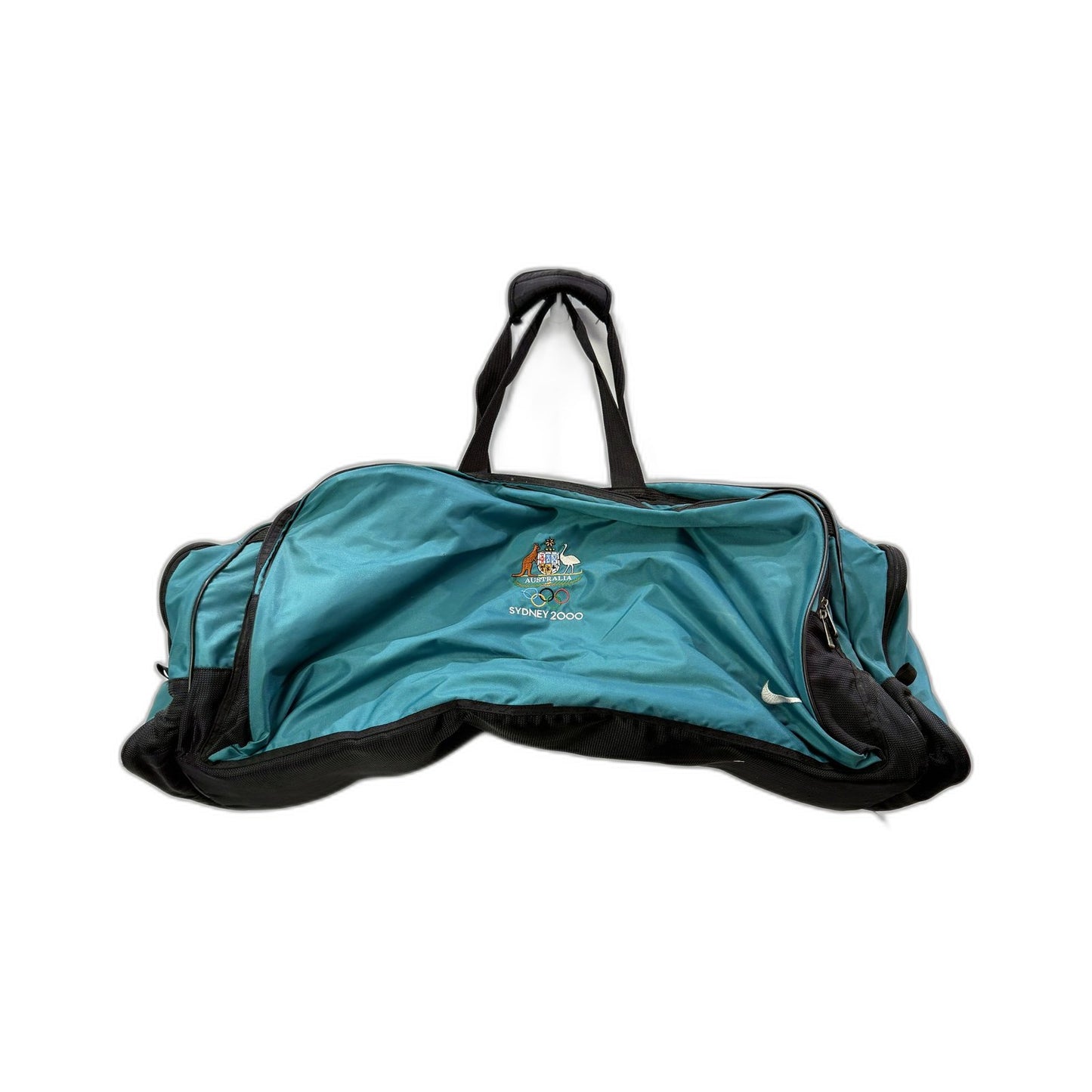 NIKE 2000 Sydney Olympics Australia Teal & Black Nylon Large Duffle Bag UNIQUE