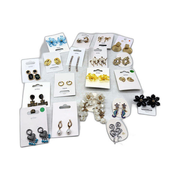 Gold Colour Anko 19 Pairs Assorted Styles & Themes BULK LOT Earring Batch NEW