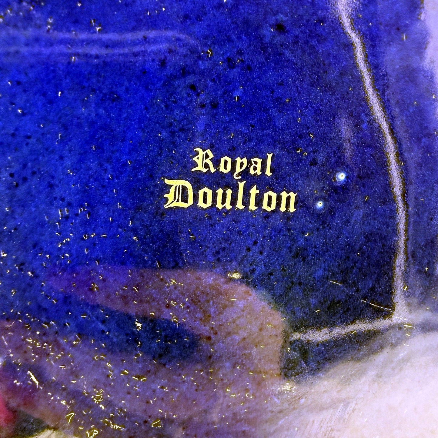COLLECTABLE Royal Doulton Royal Blue Gloss Ceramic Round Trinket Dish
