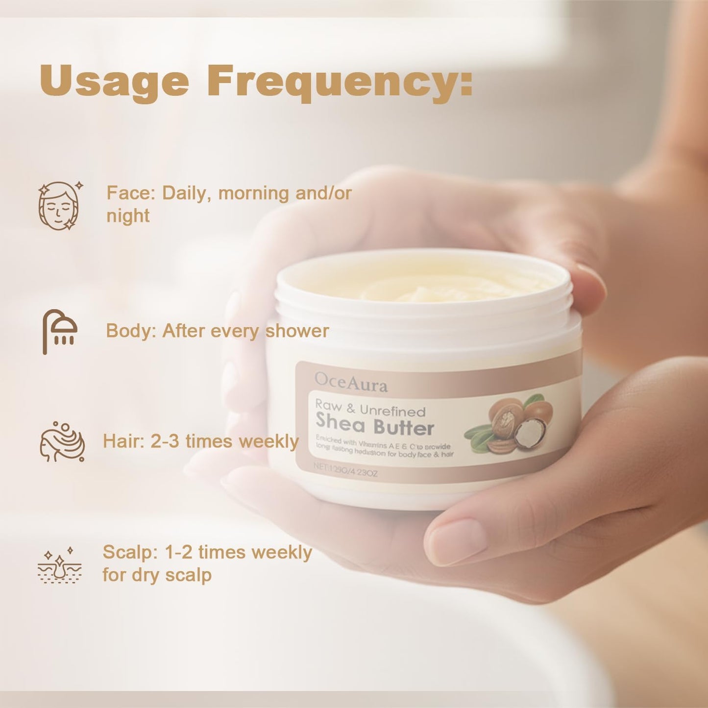 TTALLENI Organic Unrefined Shea Butter Body Moisturizer - Natural Raw NEW