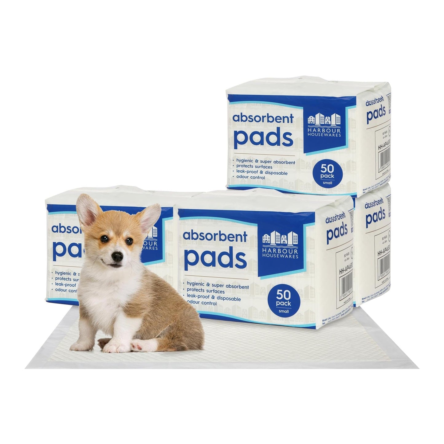 Harbour Housewares Disposable Training Pads 32.5 x 45cm Pack of 150 White NEW