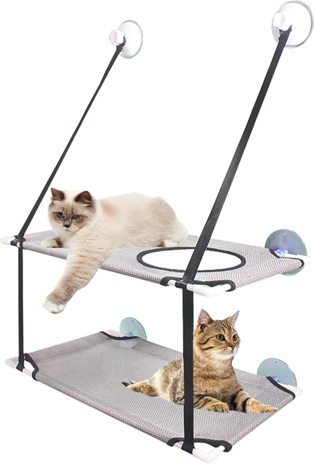 AHYUANBA Double Layered Grey Cat Window Perch Hammock for Cats to Nap  NEW