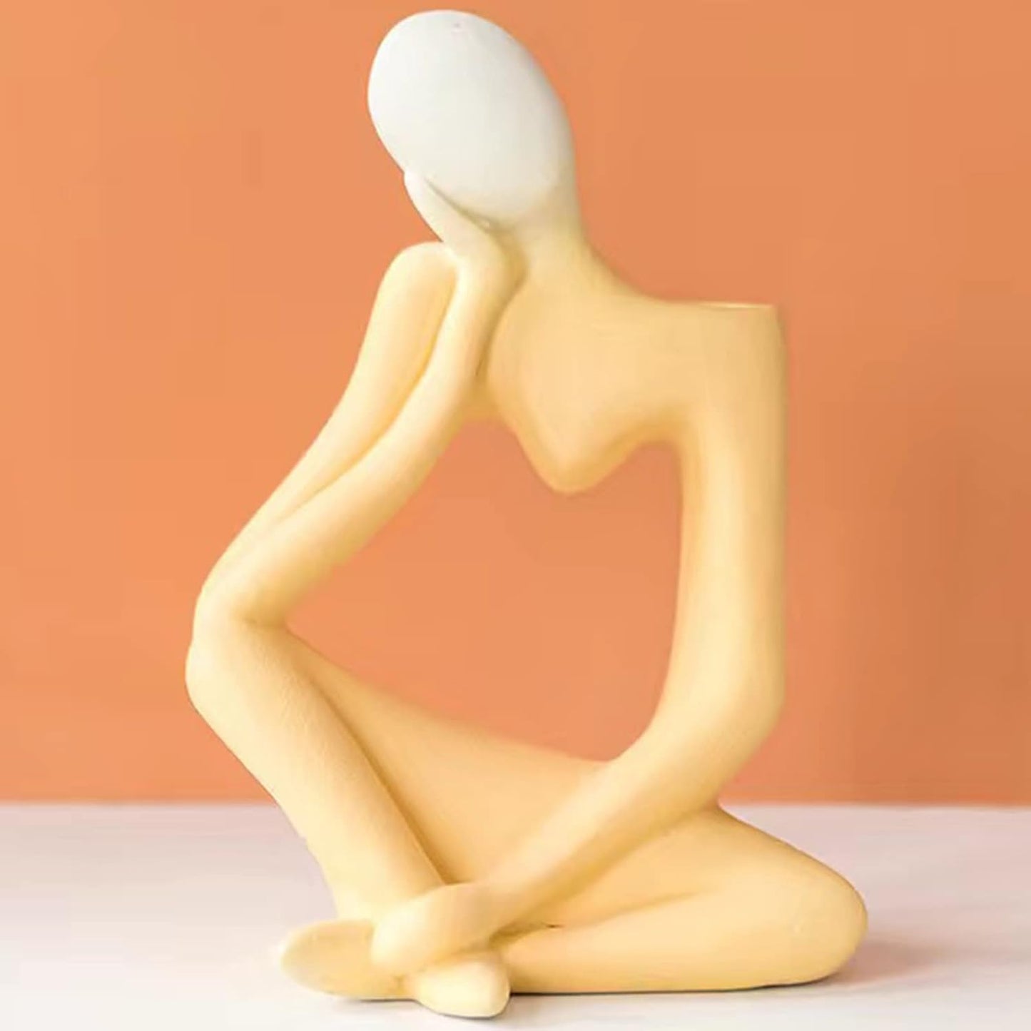 Arawat Yellow Vases Ceramic Flower Thinker Vase for Modern Boho Home Decor NEW