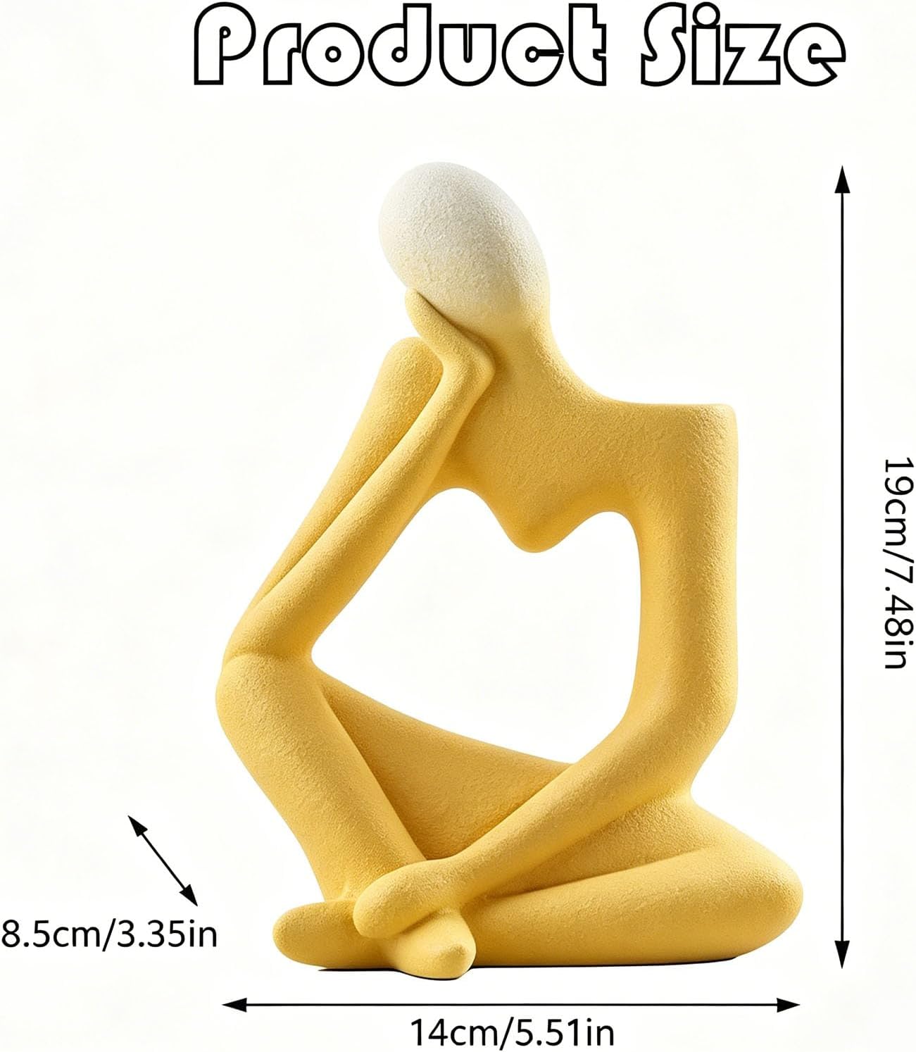 Arawat Yellow Vases Ceramic Flower Thinker Vase for Modern Boho Home Decor NEW