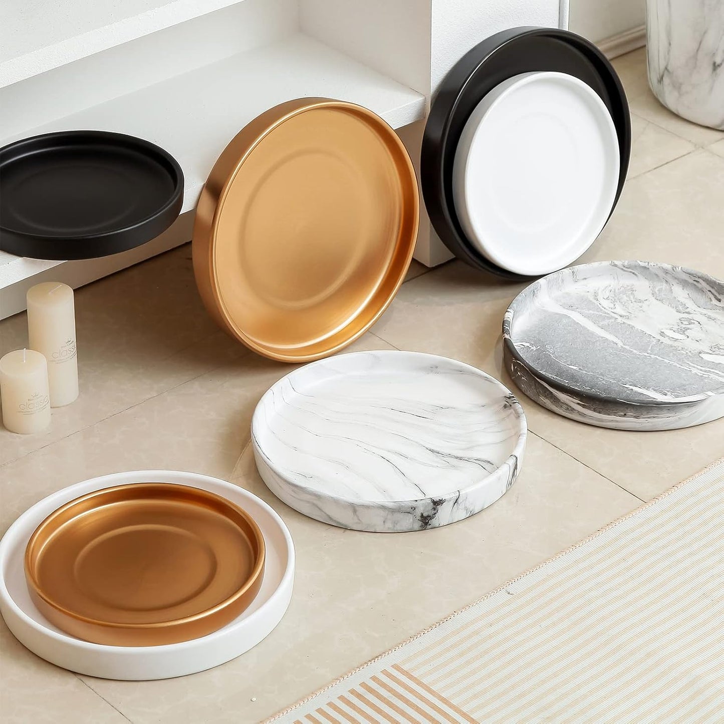 Woiida 11.5" Accessories Inch Ceramic Drainage Saucer Tray for Plant Pots, NEW