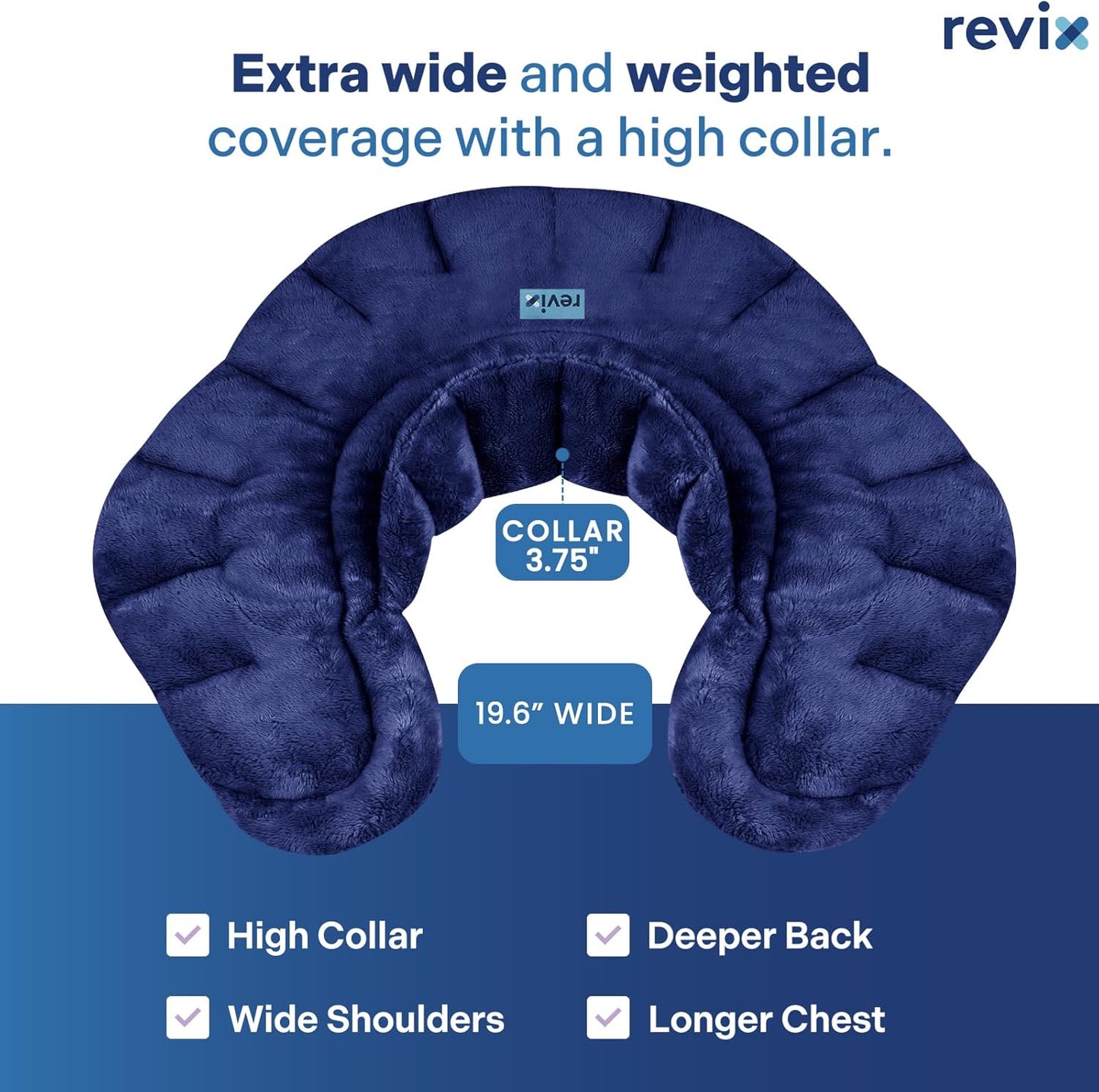 REVIX Microwavable Heating Pad for Neck, Shoulders and Back Navy DEMO