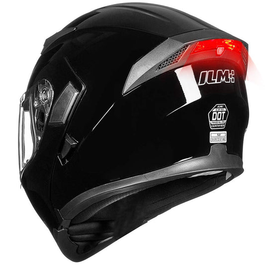 ILM Motorcycle Motorbike Modular Full Face Helmet in Gloss Black Size M DEMO