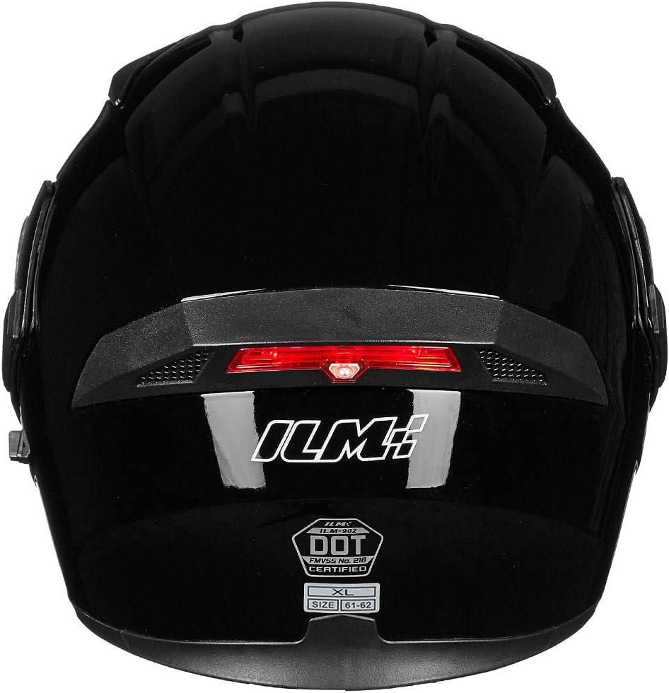 ILM Motorcycle Motorbike Modular Full Face Helmet in Gloss Black Size M DEMO