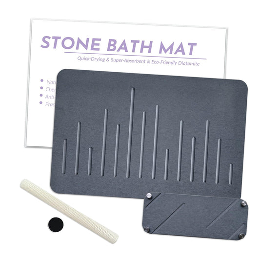 Enkis Dark Grey Diatomite Stone Bath Mat Non-Slip Quick Dry 39 x 60 cm NEW