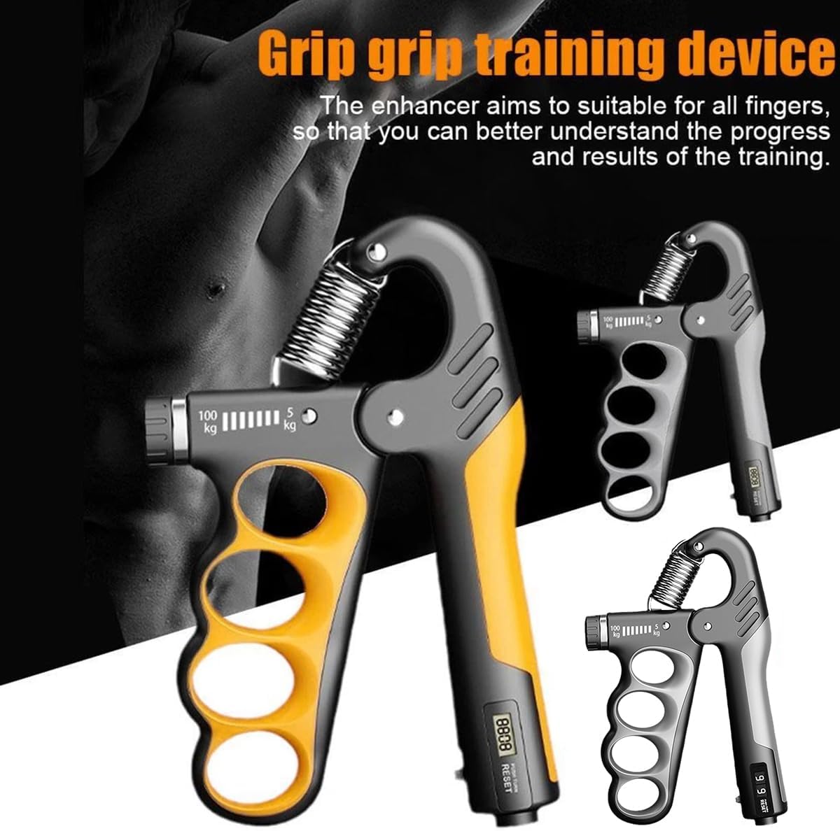 AIMALL Adjustable Strength Training Hand Grip Strengthener with Digital RED NEW