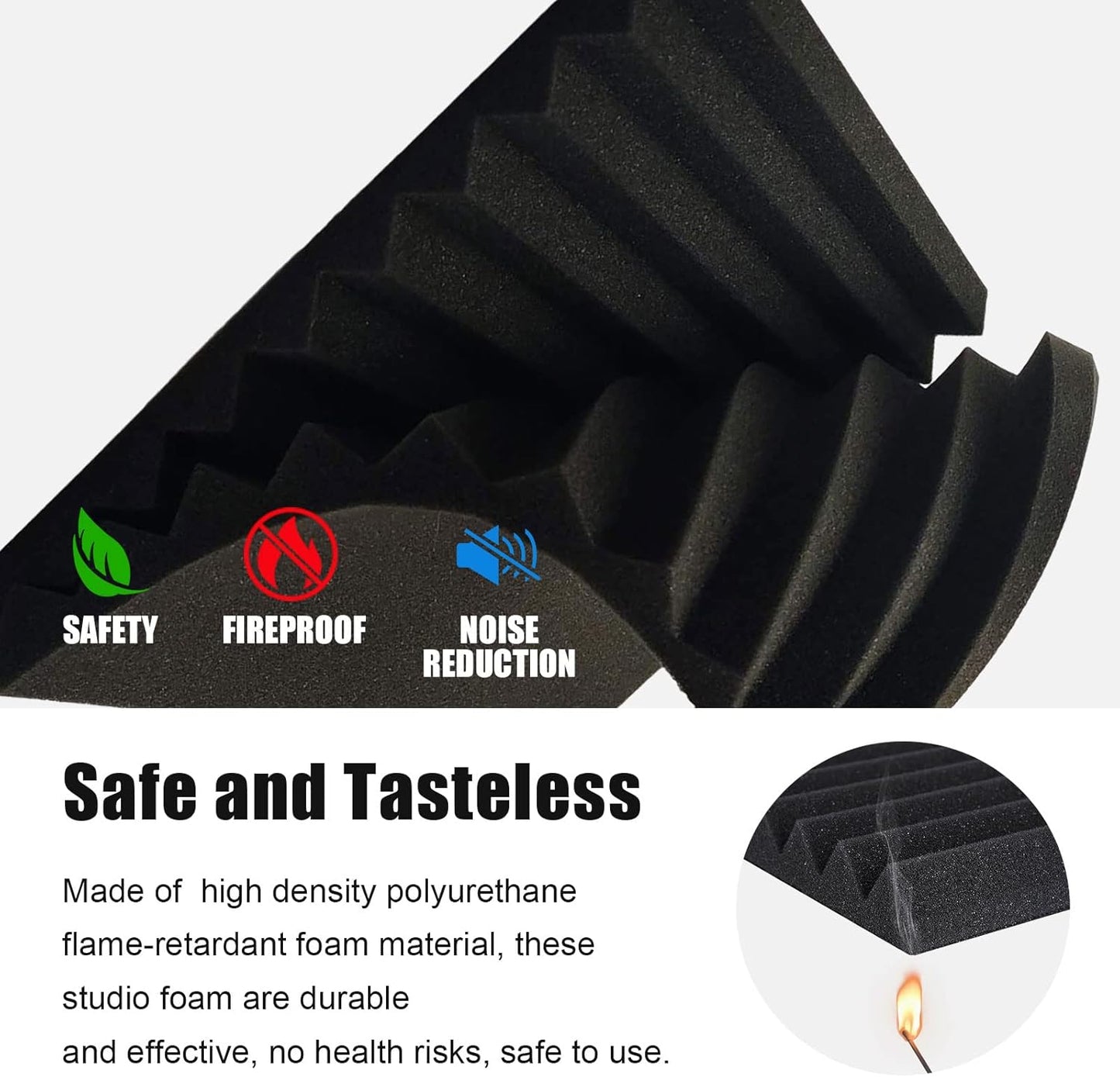JBER 48Pc Acoustic Panels Studio Foam Wedges Soundproof Noise Reduction NEW