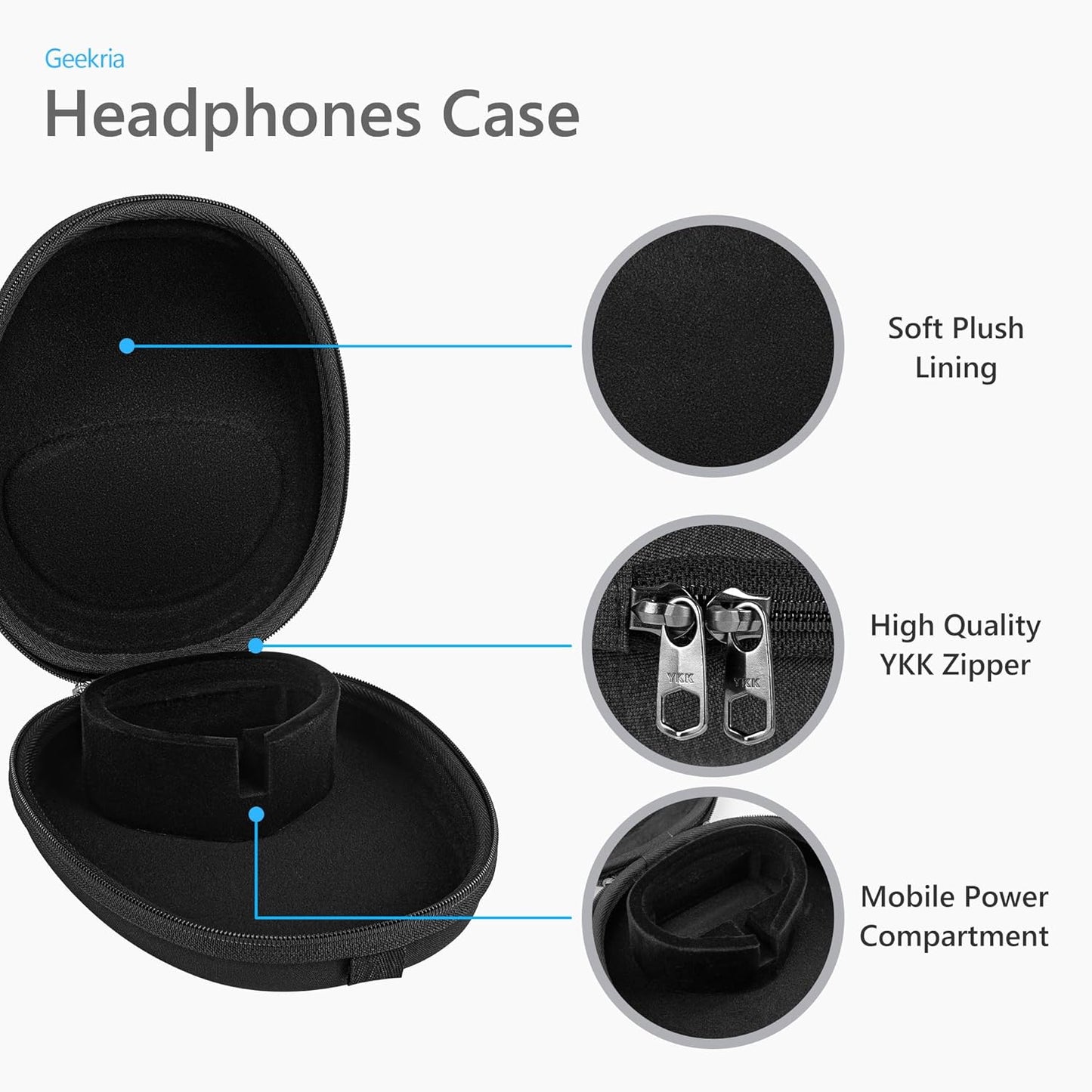 Geekria Black Cases Charging Headphone Case for Beats Solo 4 & Studio Pro NEW