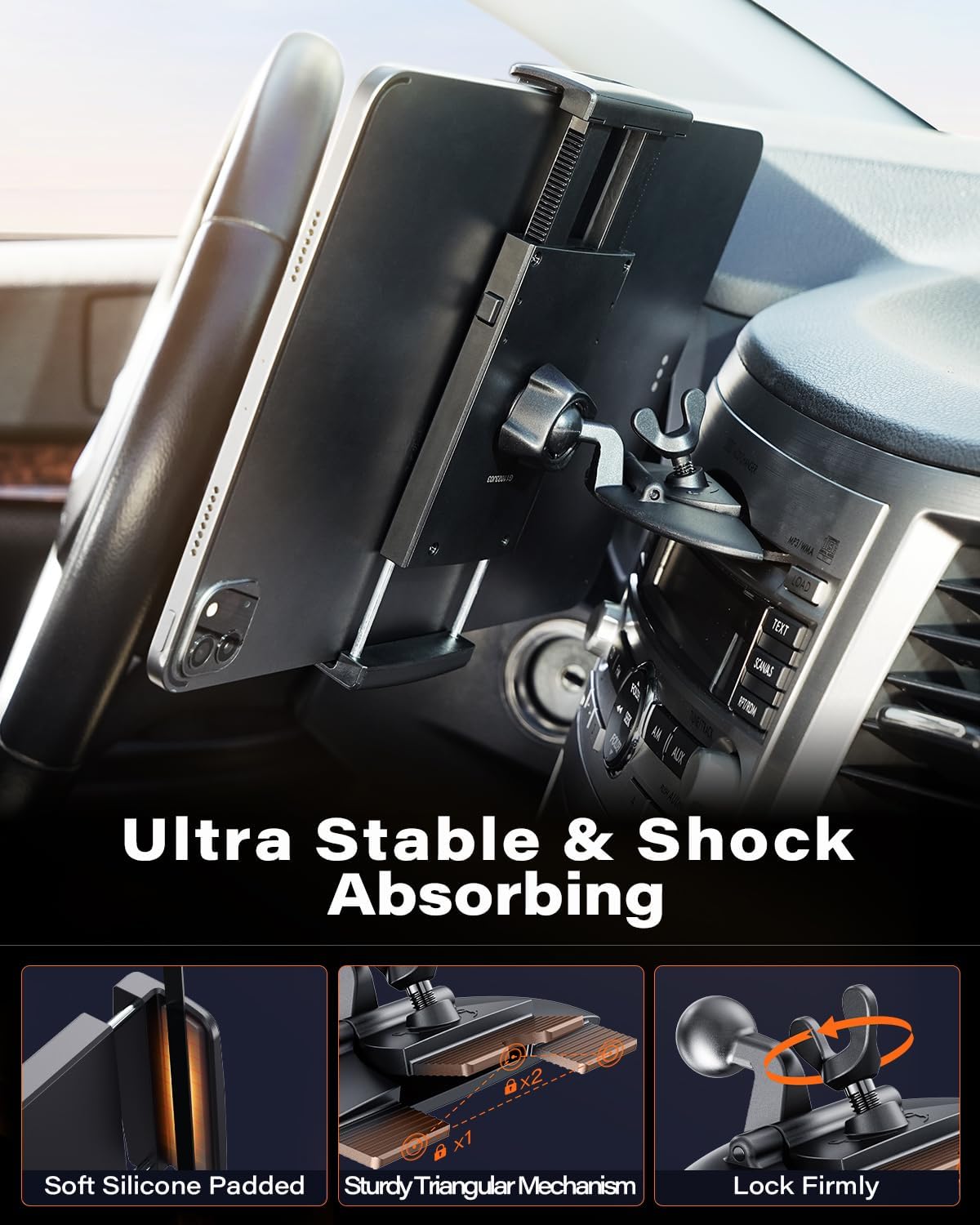 APPS2Car Universal Tablet Car Mount Holder for 7-11 Inch Devices - NEW