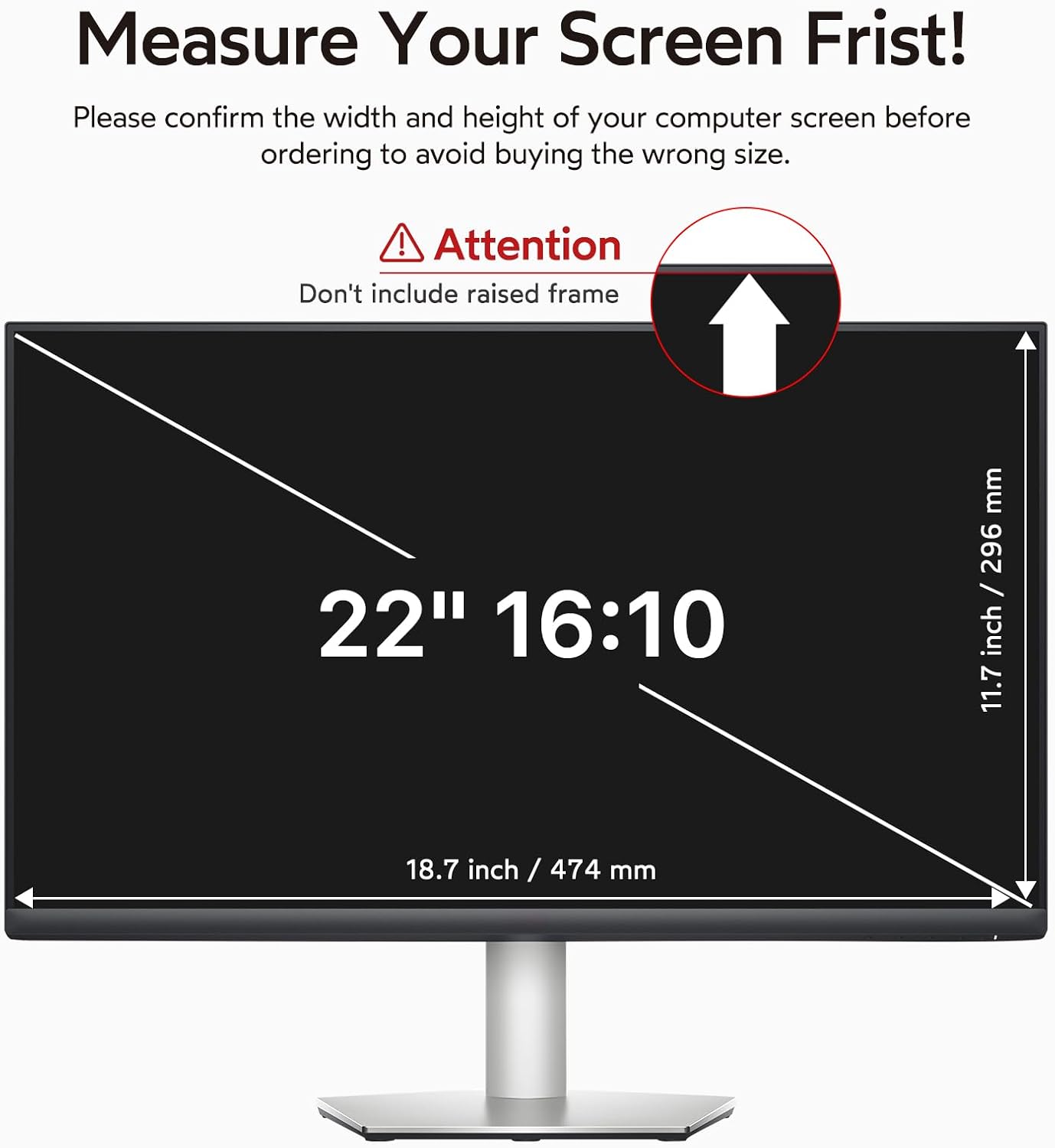 BERSEM 22 Inch Privacy Screen Filter for Computer Monitor 16:10 Ratio NEW