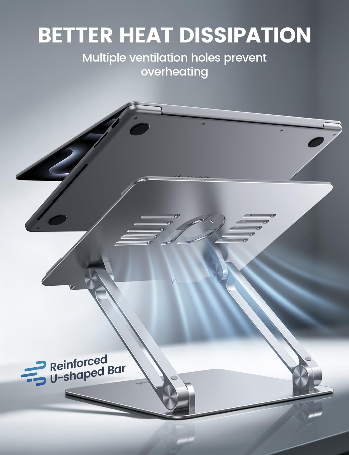 Lamicall Adjustable Stands Portable Aluminum Laptop Stand Riser for Home NEW