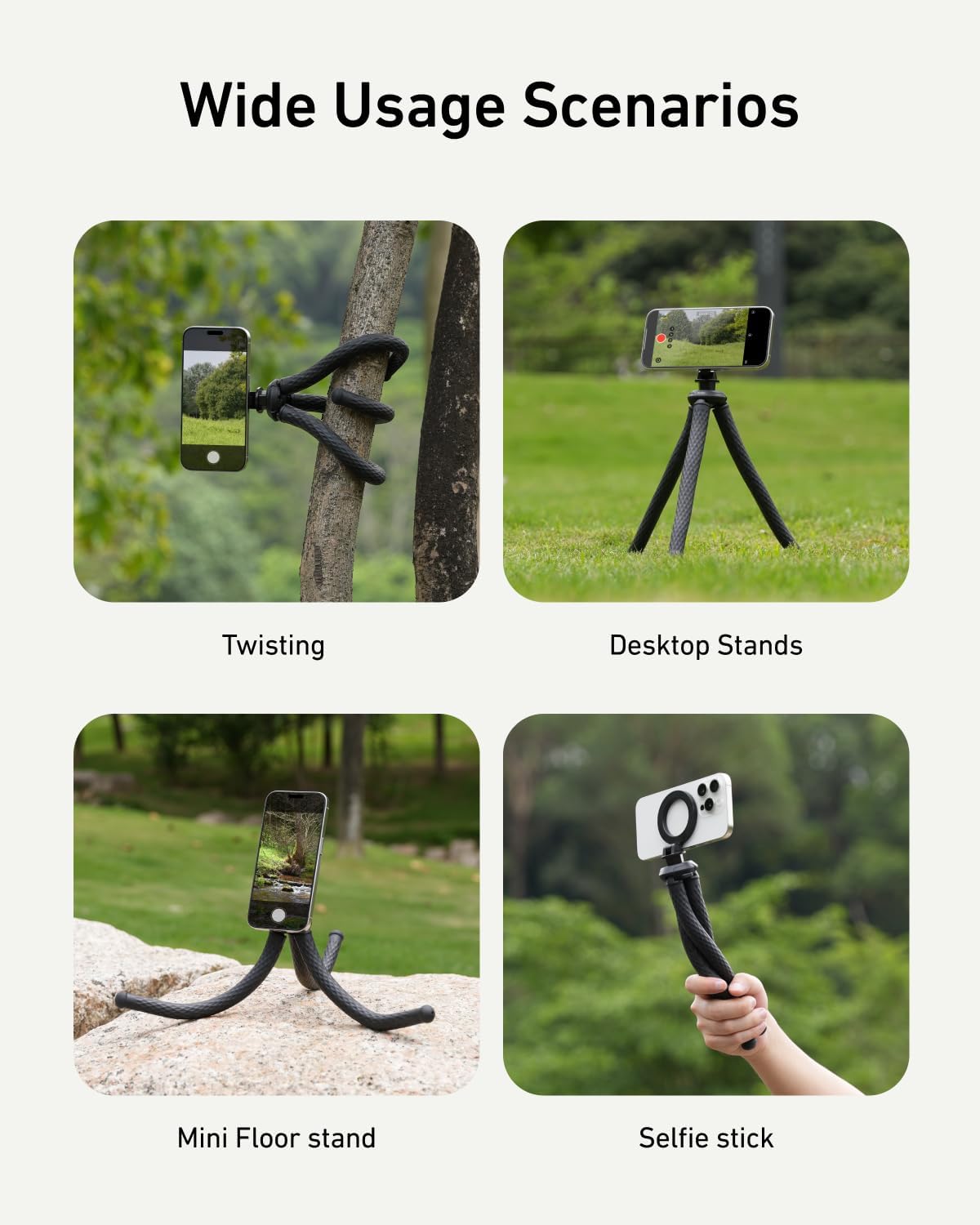 TELESIN Flexible Tripods Phone Tripod Stand Magnetic Bendable Lightweight NEW