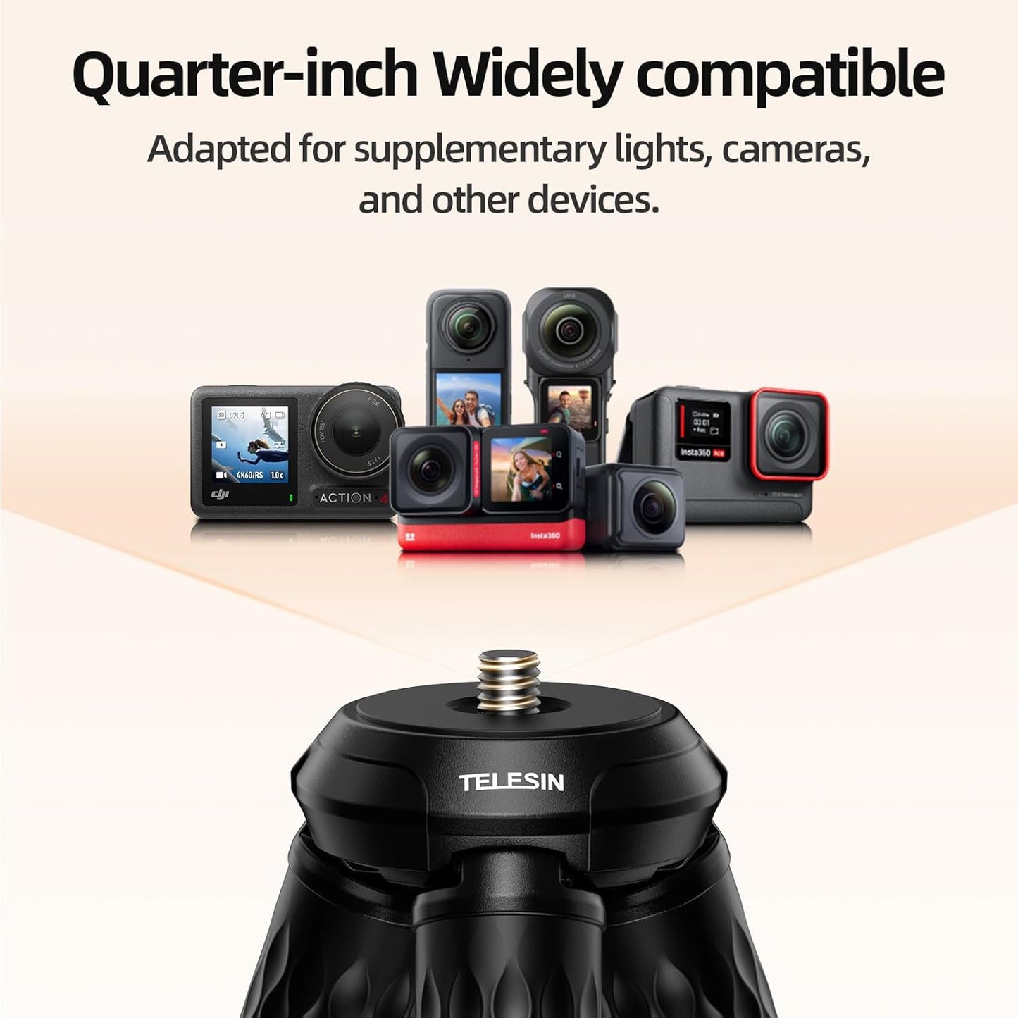 TELESIN Flexible Tripods Phone Tripod Stand Magnetic Bendable Lightweight NEW