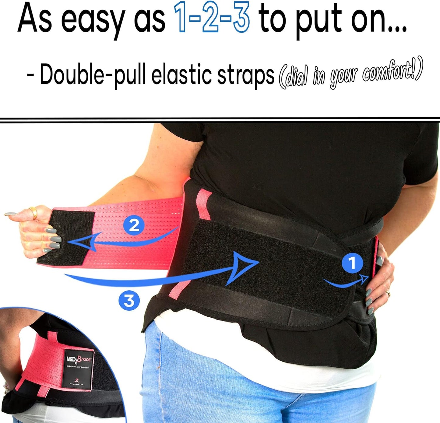 MEDiBrace 3X-Large Lumbar Support Belt, Persian Blue (44" to 51" Waist) DEMO