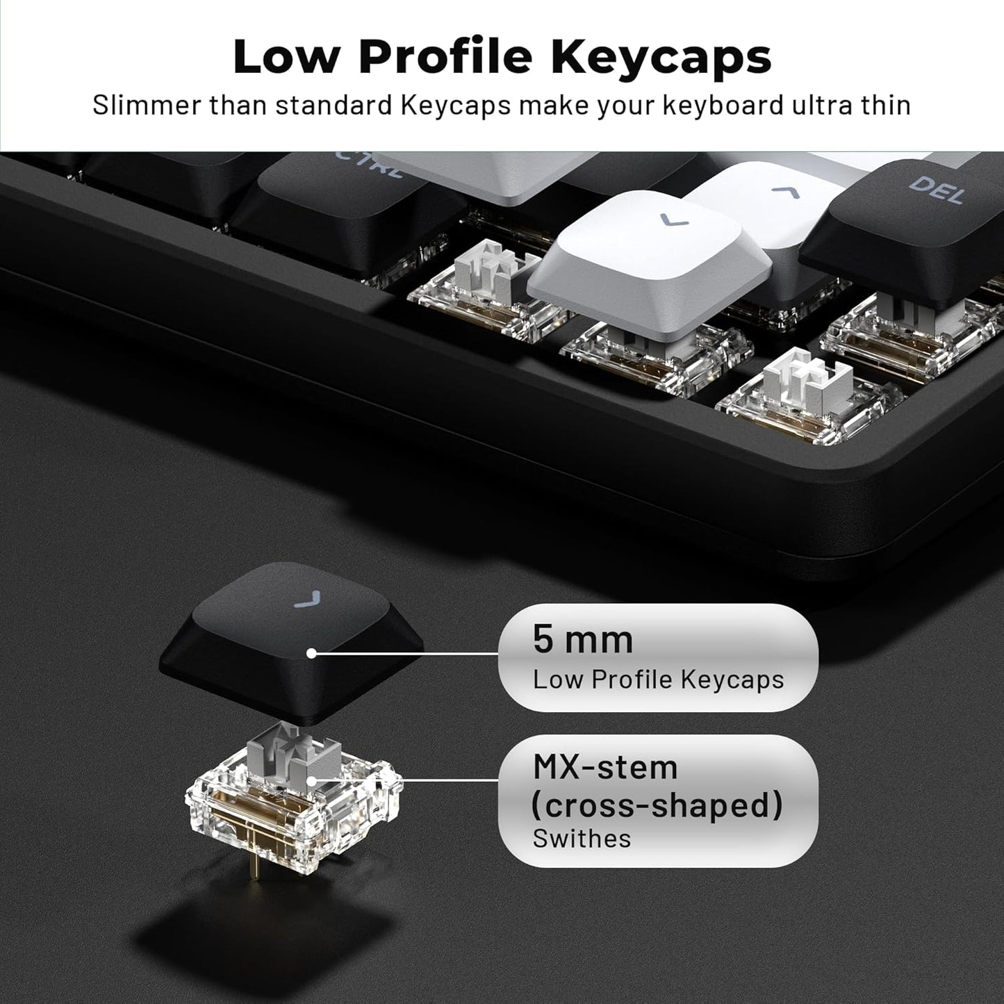 Wesileyern Shine Through Keycap Sets Double Shot PBT Keyboard Keycaps Black NEW