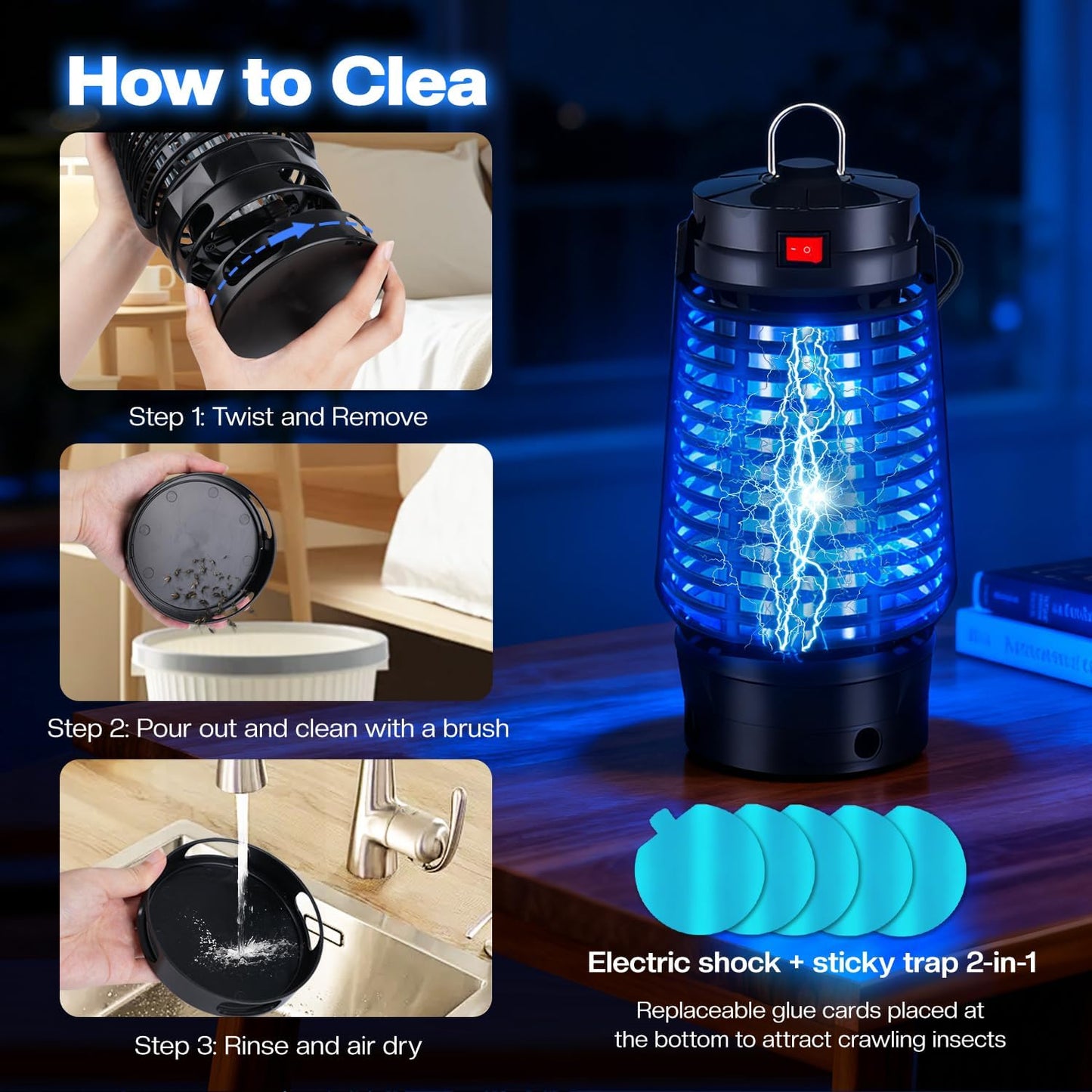 Necomi Bug Traps Zapper Outdoor Electric Mosquito Killer UV Light Sticky DEMO