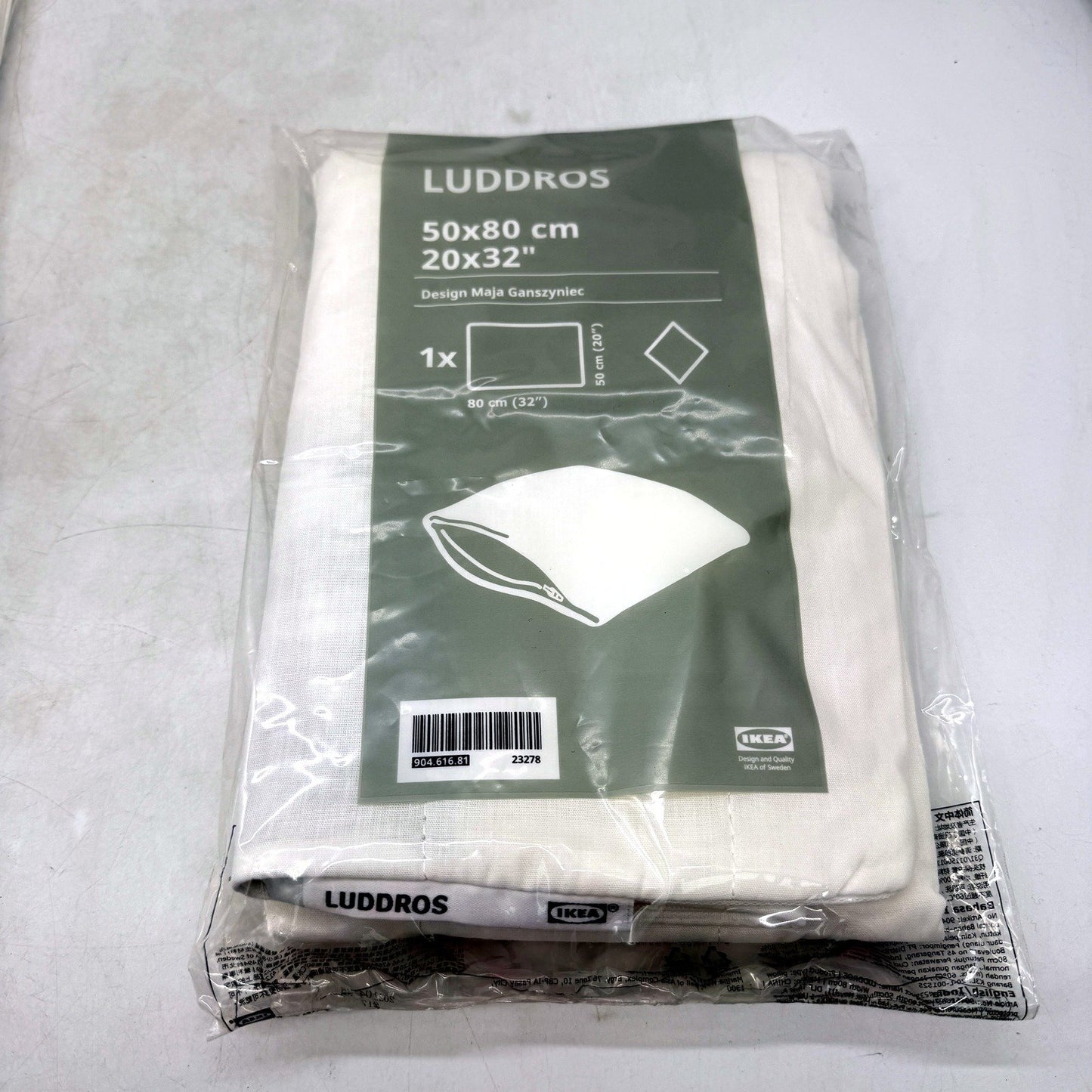IKEA LUDDROS 5 Piece Pillow Protector Cover Set White Soft Cotton Polyester NEW