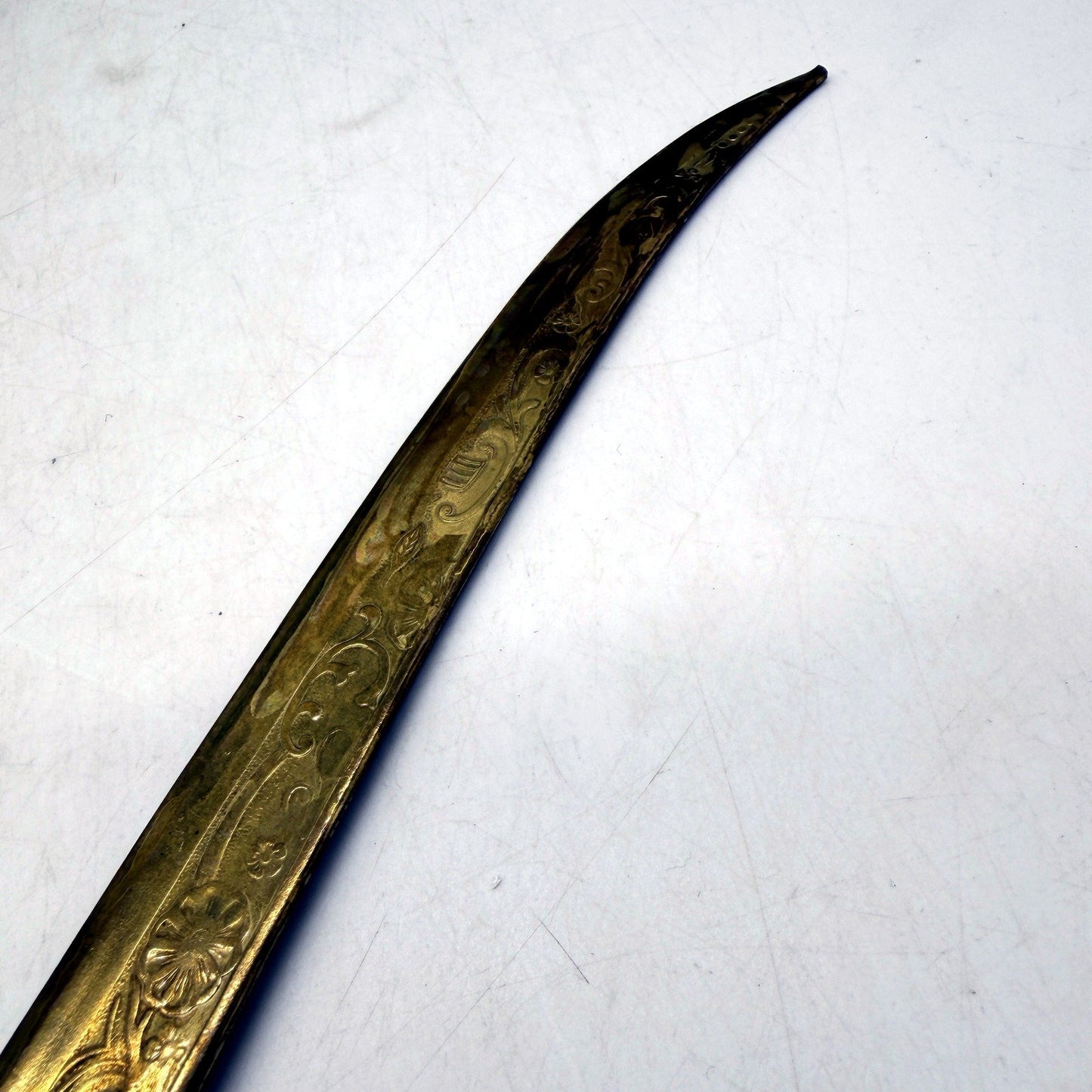 Vintage Decorative Sword Ornate Antique Collectible Gold Black Wall Decor