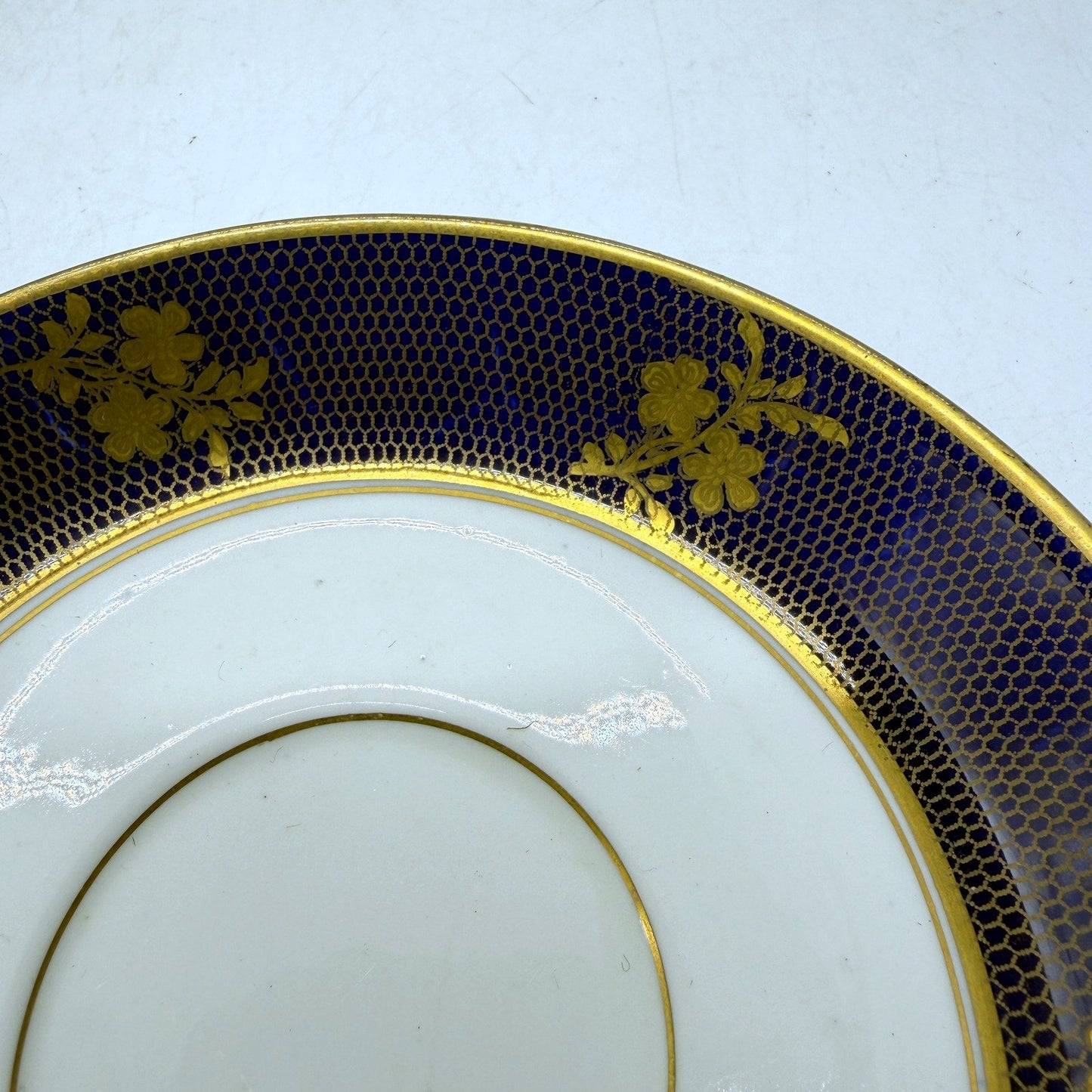 Crown Chelsea England 16Pce Dessert & Saucers Purple & Gold Fine China Plates