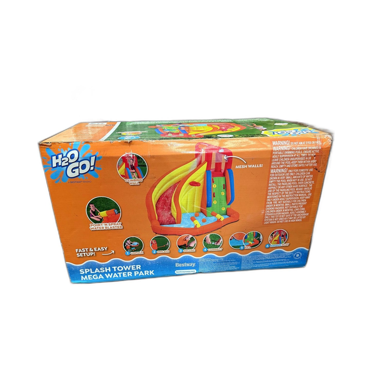 H2O Go! Splash Tower Mega Water Park Inflatable Outdoor Summer Toy NEW