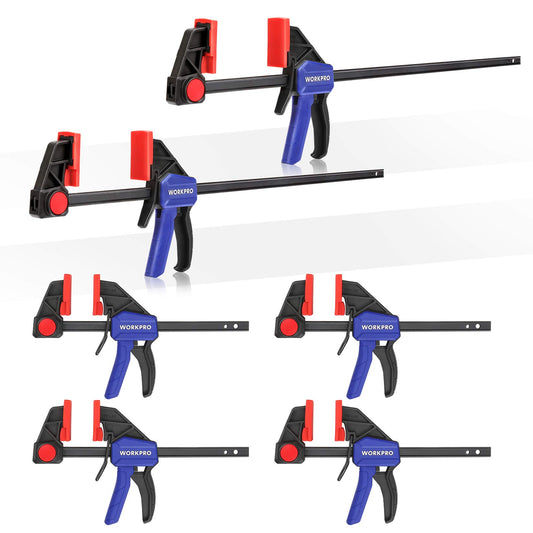 WORKPRO Nylon Workholding 4 Pack 6-Inch and 2 Pack 12-Inch Steel Bar Clamps NEW
