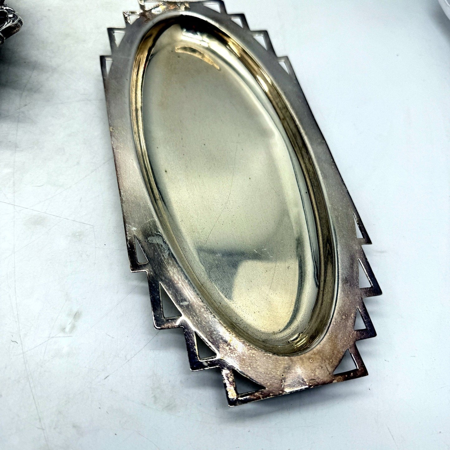 Various Brands & Style Silver Plated Decorative Vintage Serving Trays 4 Pack Set