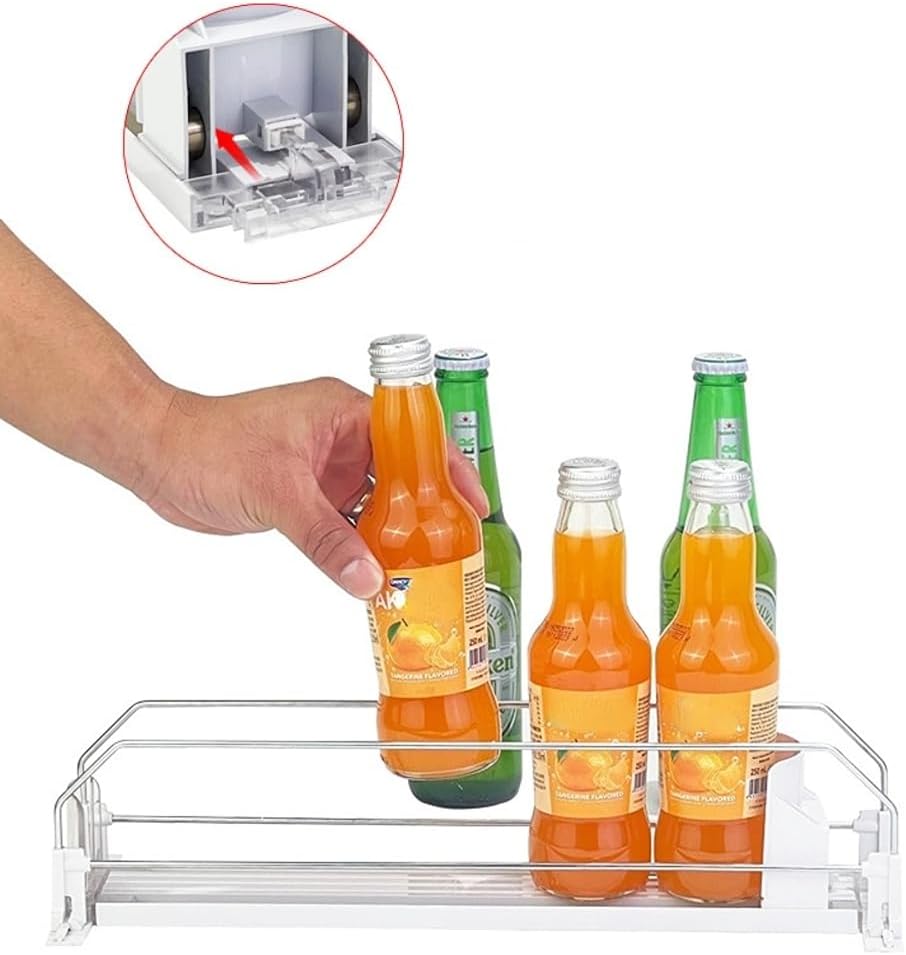 Poemtian 3-Row Insulators Adjustable Fridge Drink Organizer Dispenser NEW
